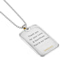 Silver 925 and 10k yellow gold necklace. Contains a plaque to provide you with the option to personalize it. It has a 0.05pts diamond and can be engraved on the back. Chain it's an 18" long . - Verzatil 