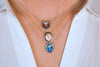 Ladies 10K Medical pendant with opal stones. Attached is a 16" rope chain. - Verzatil 