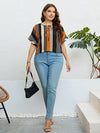 Striped Tie Neck Blouse