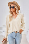 V-Neck Long Sleeve Blouse