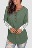 Lace Detail Button Front T-Shirt