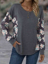 Floral Round Neck Dropped Shoulder T-Shirt