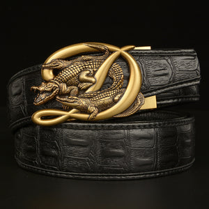 Belt Crocodile Buckle Men Belt Real Cowhide Automatic Buckle Casual - Verzatil 