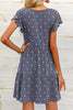 Polka Dot V-Neck Flutter Sleeve Mini Dress