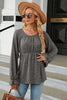 Round Neck Flounce Sleeve Blouse