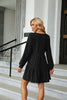 V-Neck Long Sleeve Mini Dress