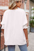 Round Neck Smocked Lantern Sleeve Blouse