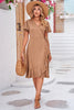 Surplice Neck Flutter Sleeve Dress