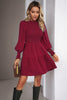 Smocked Lantern Sleeve Mini Dress