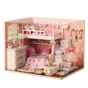 Creative DIY Handmade Assemble Doll House Miniature Furniture Kit with LED Effect Dust Proof Cover Toy for Kids - Verzatil 