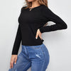 Lace-Up T-Shirt Women Hollow Open Back Long-Sleeved - Women's Top - Verzatil 