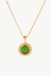 18K Gold Plated Stone Pendant Chain Necklace