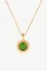 18K Gold Plated Stone Pendant Chain Necklace