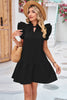 Tie Neck Ruffle Hem Dress