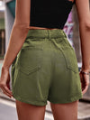 High Waist Denim Cargo Shorts