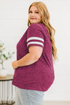 Plus Size Striped V-Neck Tee Shirt