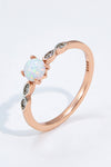 Opal Contrast Platinum-Plated Ring