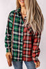 Plaid Collared Neck Long Sleeve Shirt