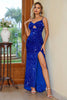 Party Sequin Slit Spaghetti Strap Dress