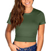 Women Top Round Neck Cross Navel Short-Sleeved T-Shirt Women - Women's Top - Verzatil 