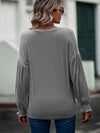 Round Neck Dropped Shoulder Flounce Sleeve T-Shirt