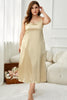 Plus Size Tie-Shoulder Midi Night Dress