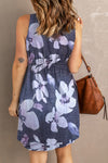 Printed Button Down Sleeveless Dress