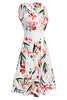 Printed Smocked Waist Sleeveless Dress