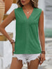 Spliced Lace V-Neck Sleeveless Tank