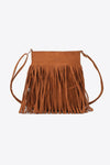 PU Leather Crossbody Bag with Fringe