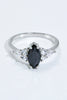 925 Sterling Silver Black Agate Ring