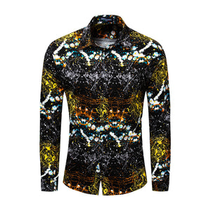 Cotton Long-sleeved Golden Shirt Colorful Shirt - Verzatil 