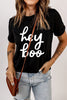 HEY BOO Graphic Round Neck T-Shirt