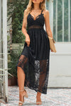 Lace Crisscross Back Sleeveless Maxi Dress