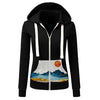 Printed Stitching Slim-Fit Hooded Cardigan European And American Women Sweater - Verzatil 