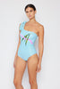 Marina West Swim Vacay Mode One Shoulder Swimsuit in Pastel Blue