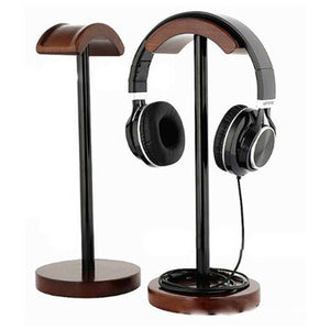 Solid Wood Display Stand Hanger Holder Rack For Gaming Headset bluetooth Earphone Headphone - Verzatil 